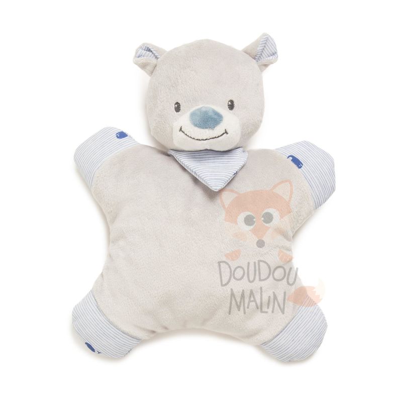  baby comforter bear grey blue wale 